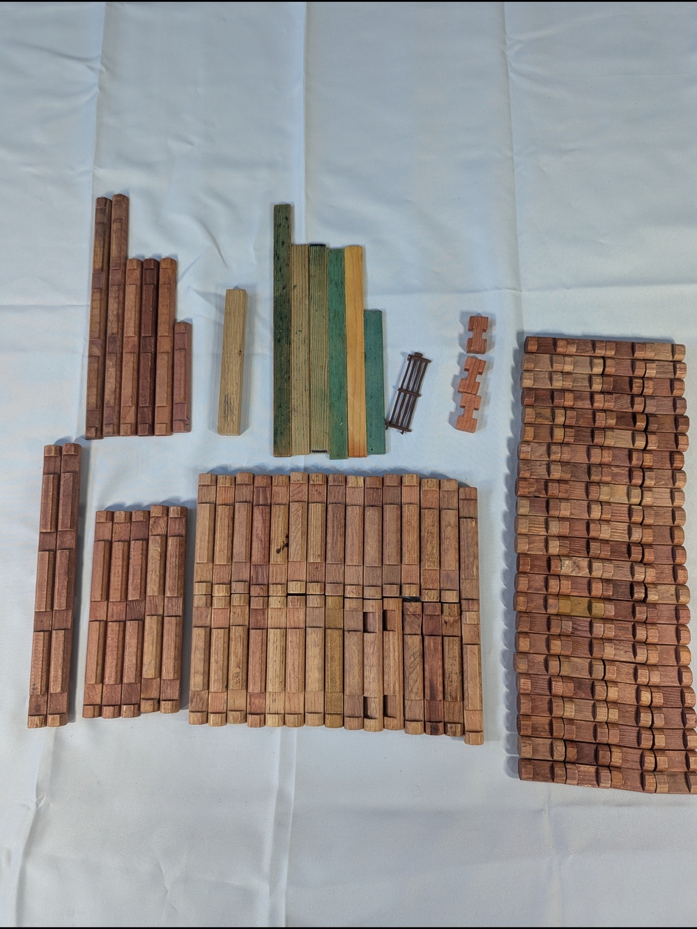 Vintage All Wood Lincoln Logs Bulk Replacement Lot - 192 Pieces